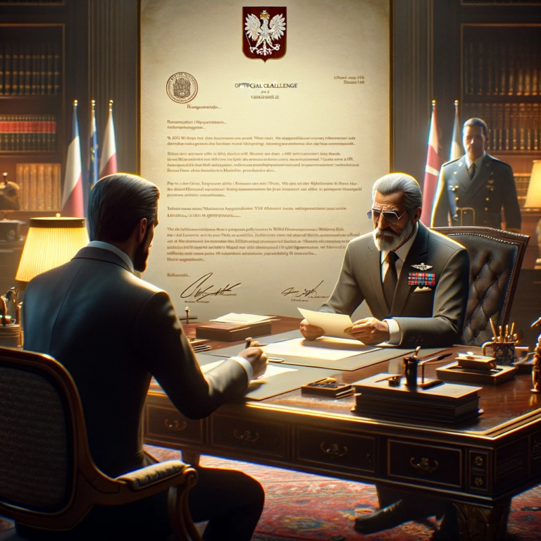 formalne wyzwanie do gry, wystosowane przez przedstawiciela 0n40i4 w imieniu Polskiej Misji Narodów do kanclerza Olafa, aby wziąć udział w grze strategicznej "Operacja Kwantowe Reparacje".